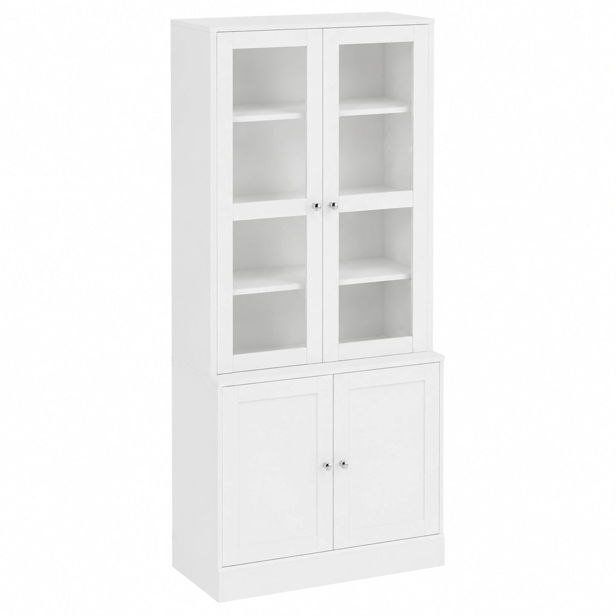 Bibliothèque, avec portes, coloris blanc, 76 x 40 x 178,5 cm, pour le salon ou le bureau