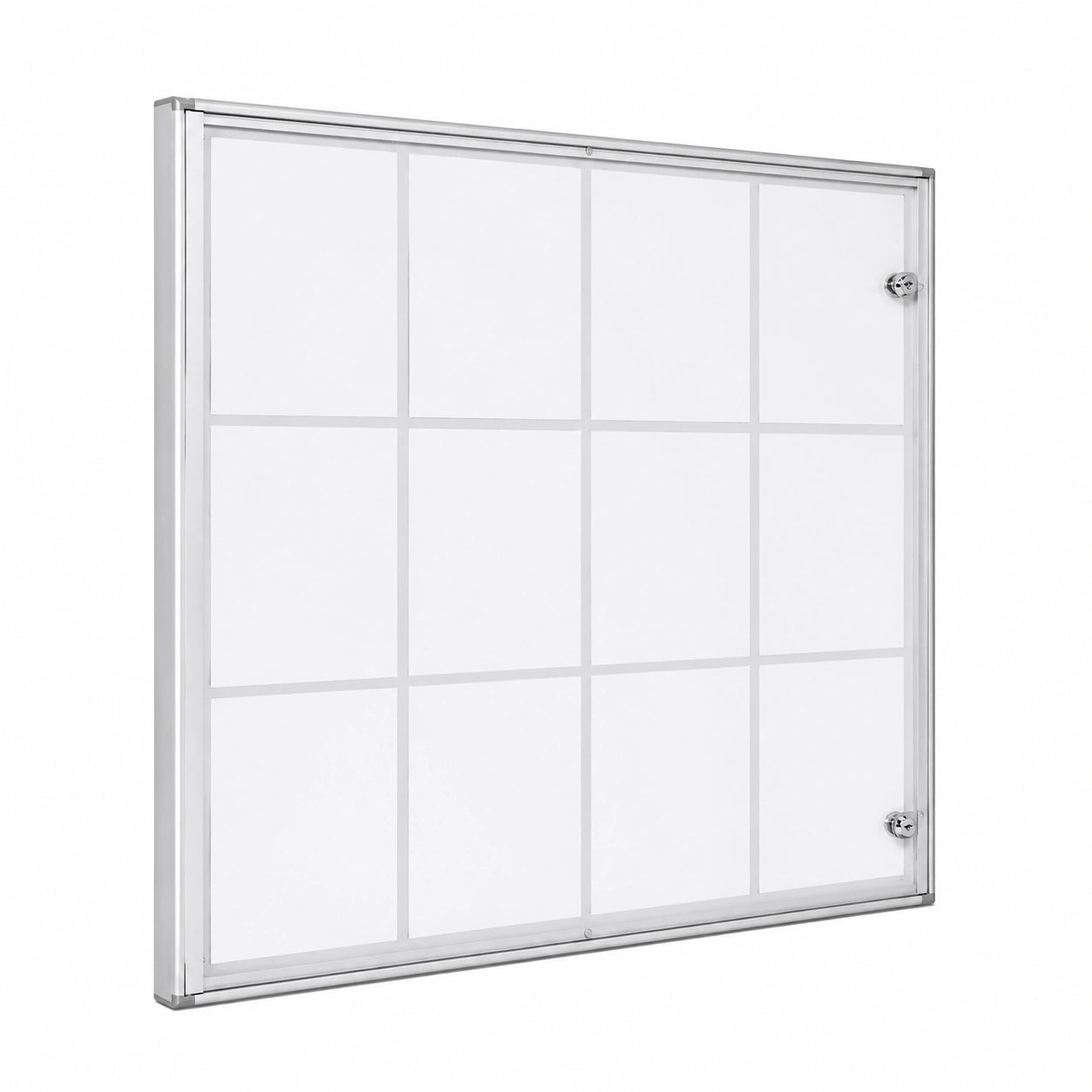 Meuble polyvalent, avec portes, en aluminium et verre, pour les espaces de vie