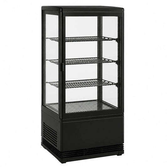 Vitrine réfrigérée, réglable, en verre, 42,8 x 38,6 x 96 cm, coloris noir, pour l’espace professionnel