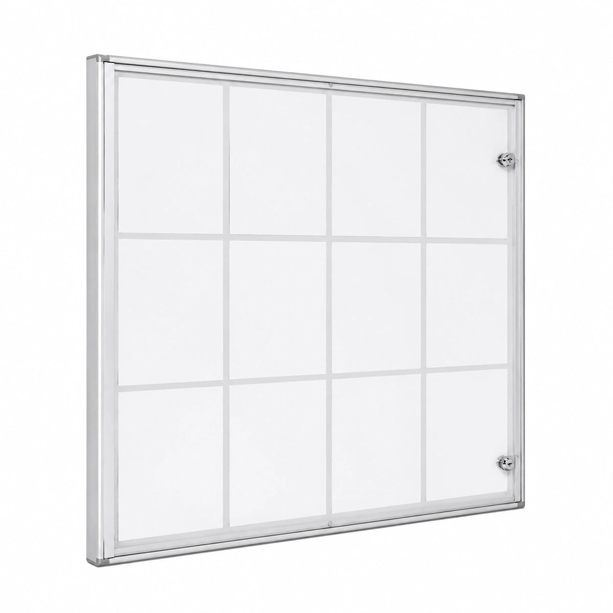 Meuble polyvalent, avec portes, en aluminium et verre, pour les espaces de vie