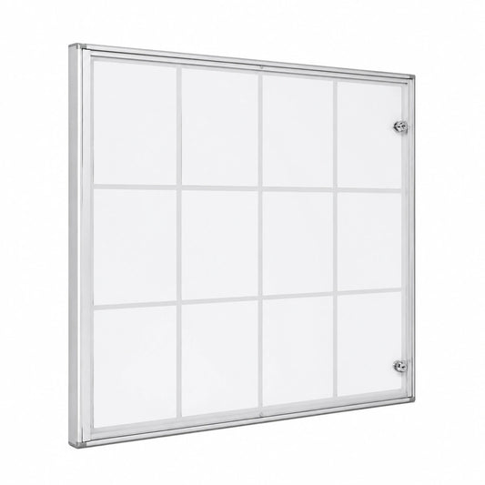 Meuble polyvalent, avec portes, en aluminium et verre, pour les espaces de vie