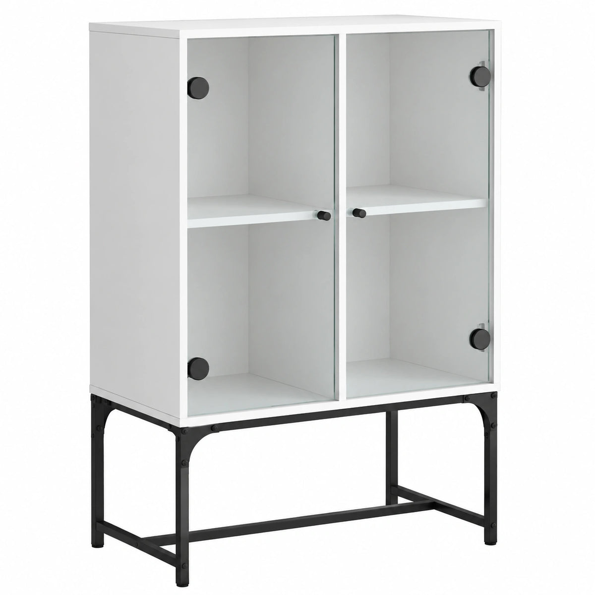Armoire, en verre, avec rangement, avec portes, coloris blanc, 69 x 37 x 100 cm, pour la chambre