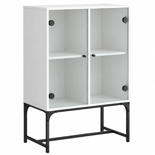 Armoire, en verre, avec rangement, avec portes, coloris blanc, 69 x 37 x 100 cm, pour la chambre