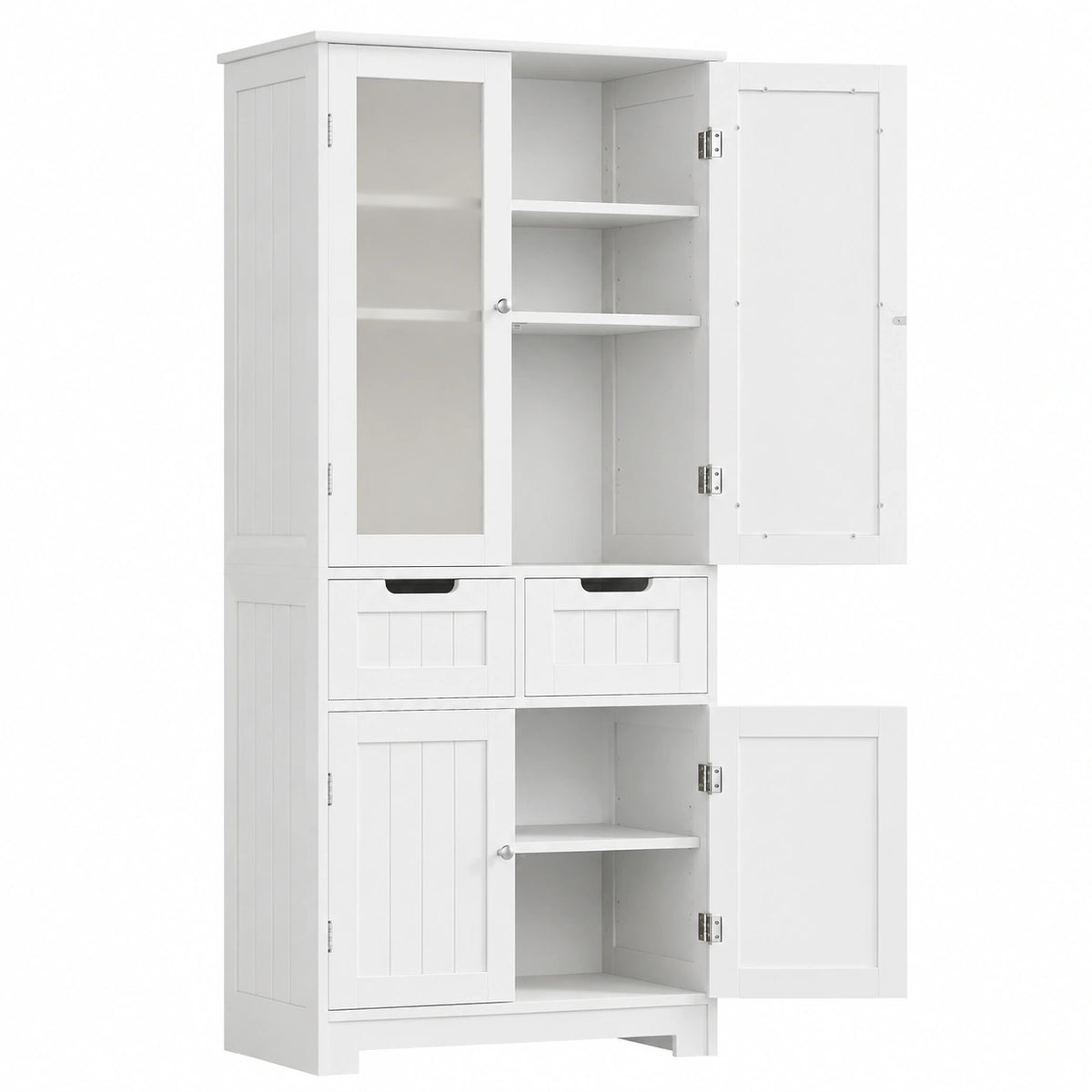 Armoire, avec tiroirs, avec portes, coloris blanc, pour la chambre