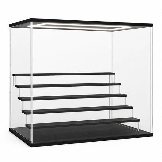 Meuble polyvalent, avec éclairage LED, coloris noir et transparent, 49 x 30 x 40 cm, pour les espaces de vie