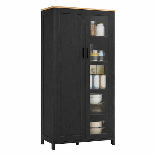 Armoire, coloris noir, 76 x 36 x 160 cm, pour la chambre