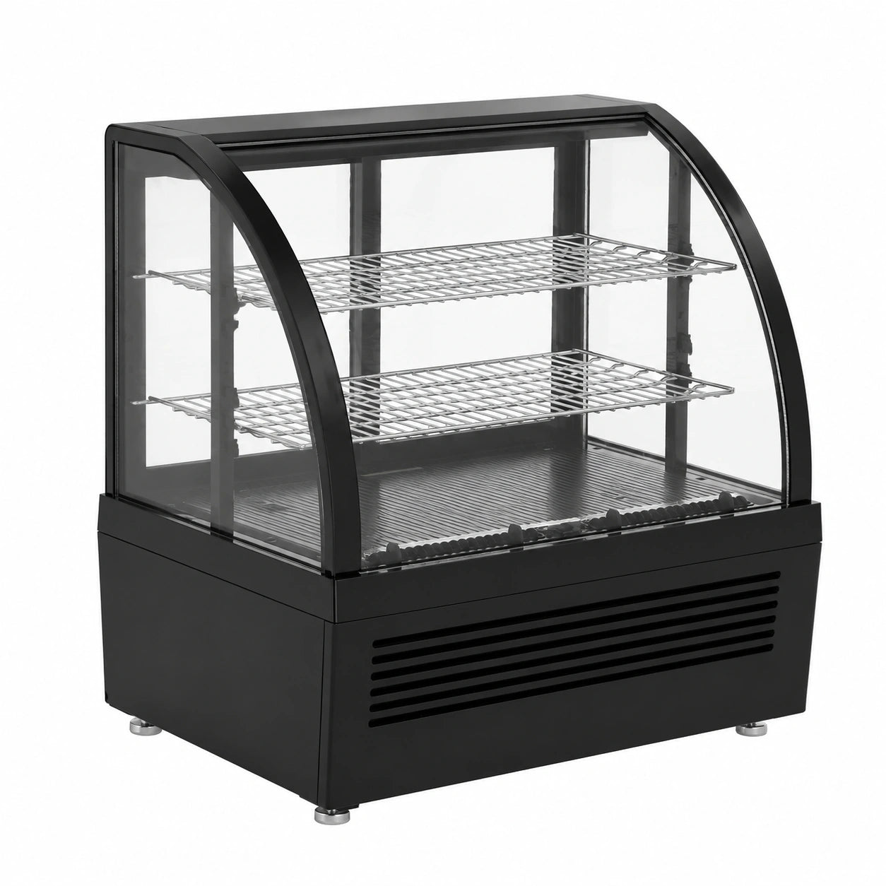 Vitrine réfrigérée, en verre, coloris noir, 70,5 x 47,2 x 68,7 cm, pour l’espace professionnel