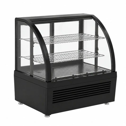 Vitrine réfrigérée, en verre, coloris noir, 70,5 x 47,2 x 68,7 cm, pour l’espace professionnel